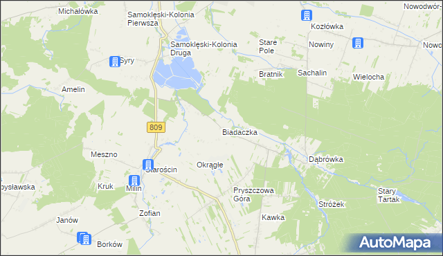 mapa Biadaczka, Biadaczka na mapie Targeo