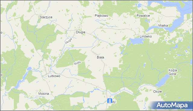 mapa Biała gmina Dobrzany, Biała gmina Dobrzany na mapie Targeo