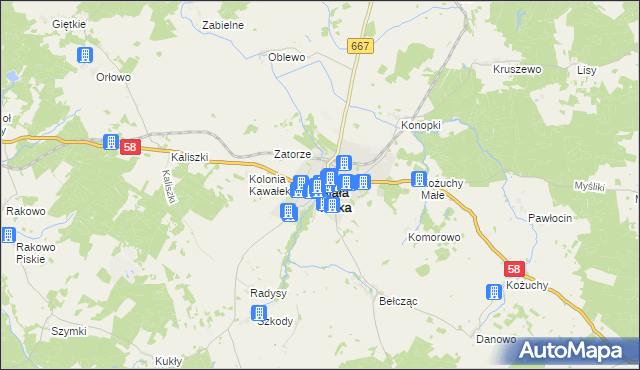 mapa Biała Piska, Biała Piska na mapie Targeo