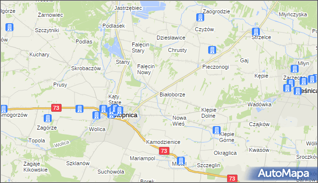 mapa Białoborze, Białoborze na mapie Targeo