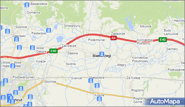 mapa Białobrzegi powiat łańcucki, Białobrzegi powiat łańcucki na mapie Targeo