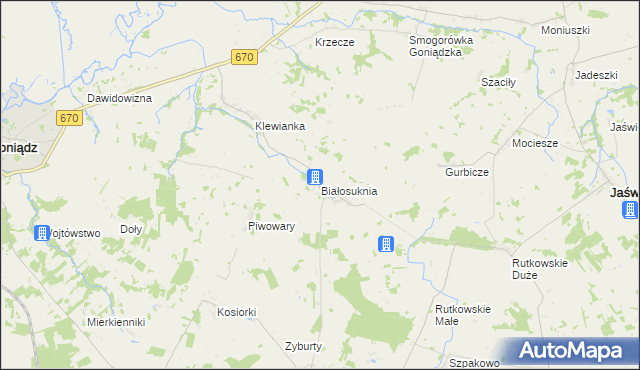 mapa Białosuknia, Białosuknia na mapie Targeo