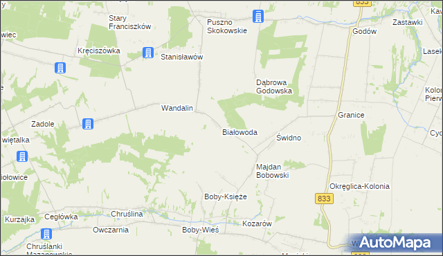 mapa Białowoda, Białowoda na mapie Targeo