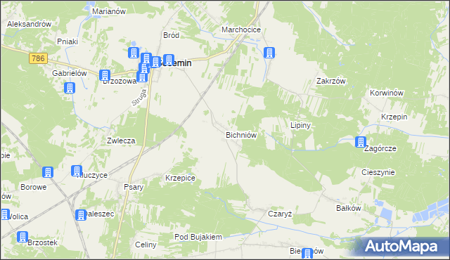 mapa Bichniów, Bichniów na mapie Targeo