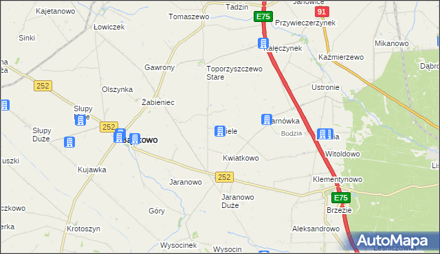 mapa Biele gmina Bądkowo, Biele gmina Bądkowo na mapie Targeo