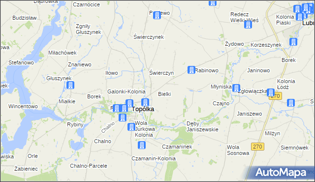mapa Bielki, Bielki na mapie Targeo