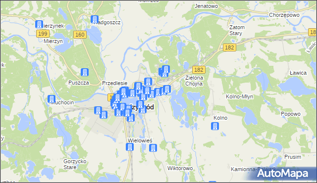 mapa Bielsko gmina Międzychód, Bielsko gmina Międzychód na mapie Targeo