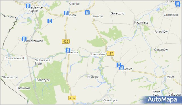 mapa Biernatów gmina Głubczyce, Biernatów gmina Głubczyce na mapie Targeo