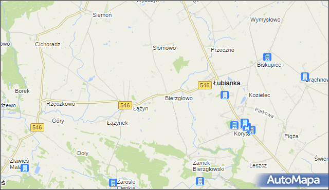 mapa Bierzgłowo, Bierzgłowo na mapie Targeo