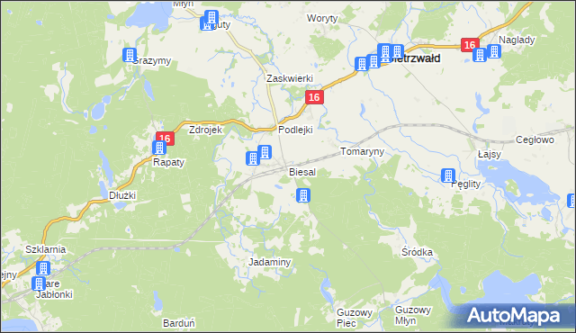 mapa Biesal, Biesal na mapie Targeo