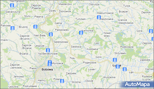 mapa Biesna, Biesna na mapie Targeo