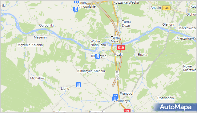 mapa Binduga gmina Sarnaki, Binduga gmina Sarnaki na mapie Targeo