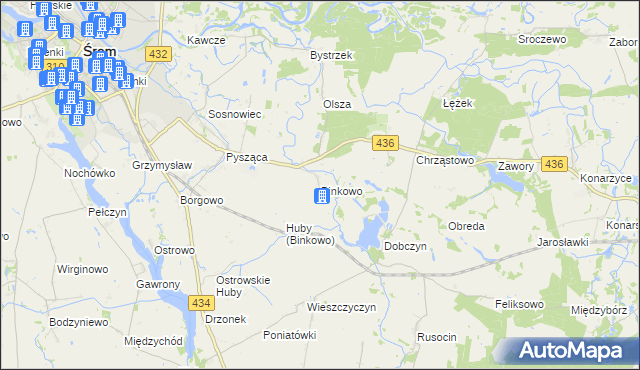 mapa Binkowo, Binkowo na mapie Targeo