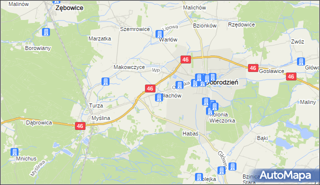 mapa Błachów, Błachów na mapie Targeo