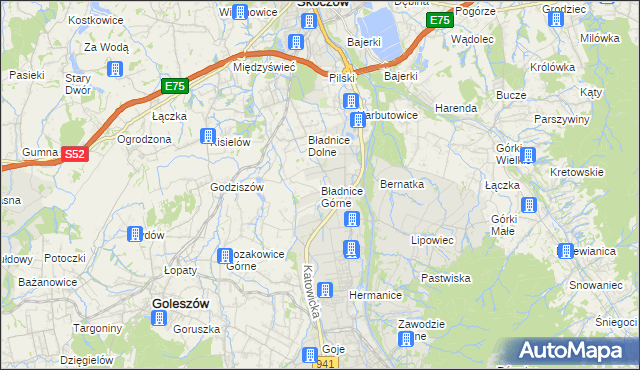 mapa Bładnice Górne, Bładnice Górne na mapie Targeo