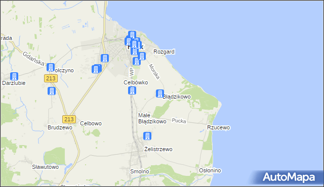 mapa Błądzikowo, Błądzikowo na mapie Targeo