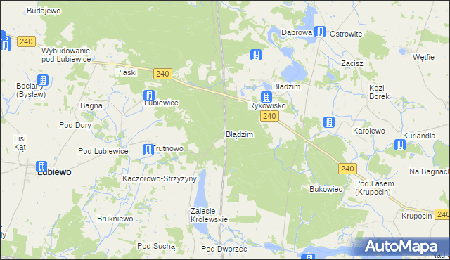 mapa Błądzim gmina Cekcyn, Błądzim gmina Cekcyn na mapie Targeo