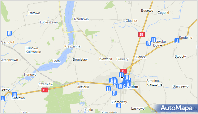 mapa Bławatki, Bławatki na mapie Targeo