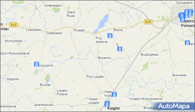 mapa Blizienko, Blizienko na mapie Targeo