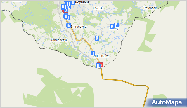 mapa Boboszów, Boboszów na mapie Targeo