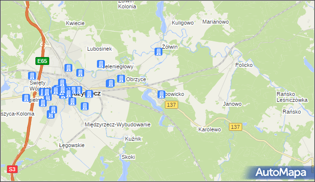 mapa Bobowicko, Bobowicko na mapie Targeo