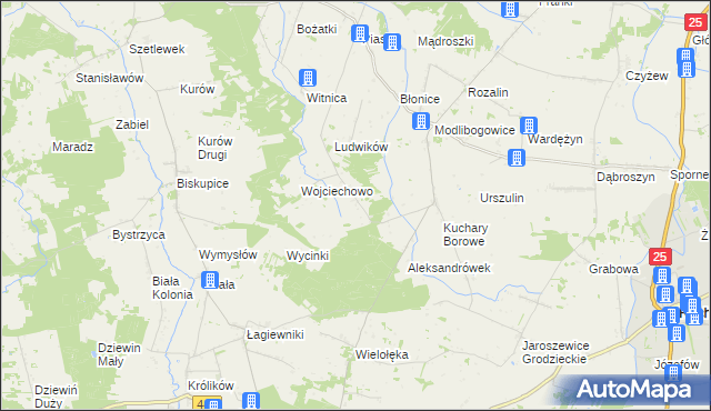 mapa Bobrowo gmina Rzgów, Bobrowo gmina Rzgów na mapie Targeo