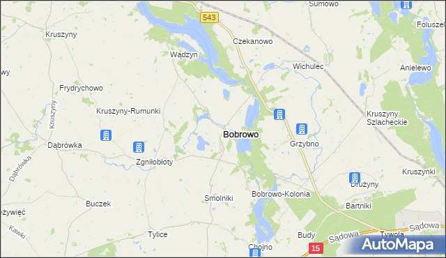 mapa Bobrowo powiat brodnicki, Bobrowo powiat brodnicki na mapie Targeo