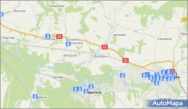 mapa Bobrzany, Bobrzany na mapie Targeo