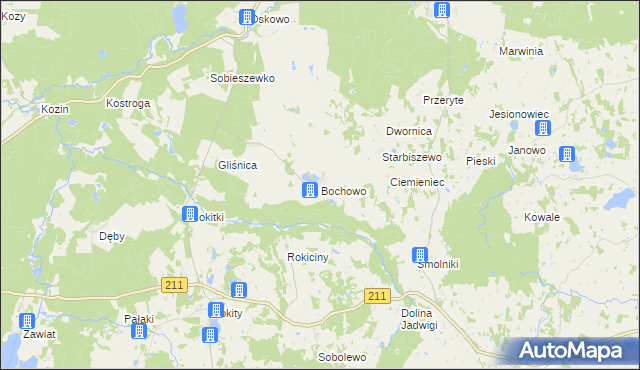 mapa Bochowo, Bochowo na mapie Targeo