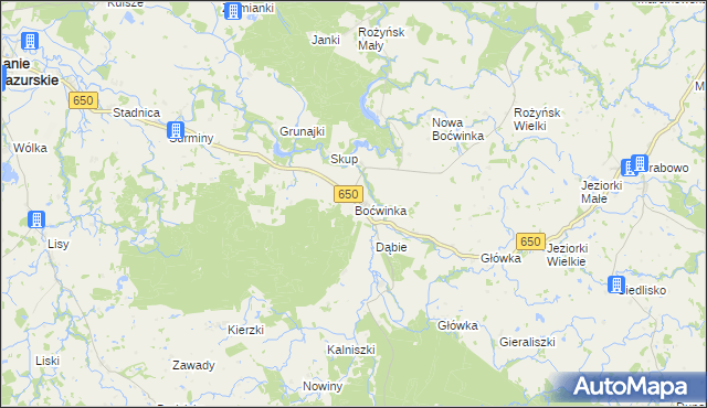 mapa Boćwinka gmina Gołdap, Boćwinka gmina Gołdap na mapie Targeo