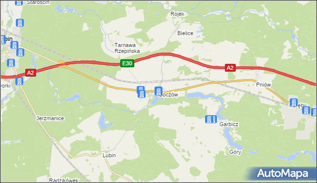 mapa Boczów gmina Torzym, Boczów gmina Torzym na mapie Targeo