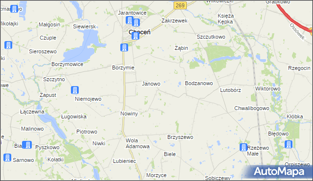 mapa Bodzanówek gmina Choceń, Bodzanówek gmina Choceń na mapie Targeo
