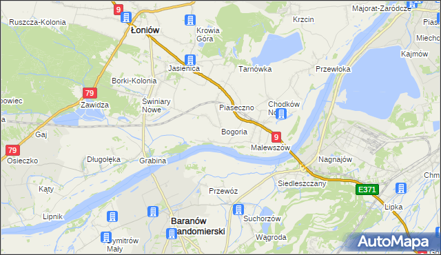 mapa Bogoria gmina Łoniów, Bogoria gmina Łoniów na mapie Targeo