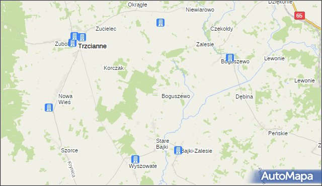 mapa Boguszewo gmina Trzcianne, Boguszewo gmina Trzcianne na mapie Targeo