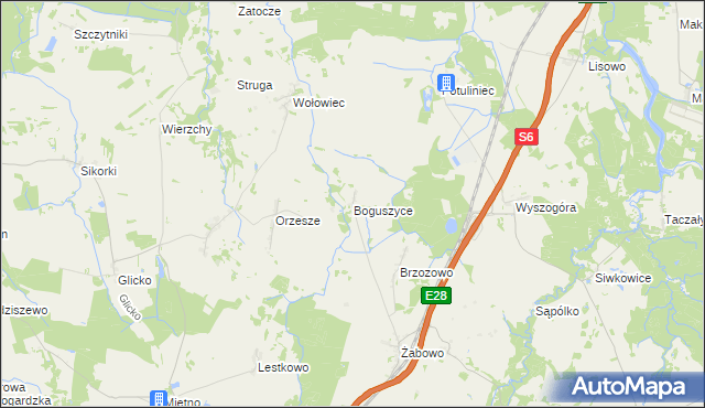 mapa Boguszyce gmina Nowogard, Boguszyce gmina Nowogard na mapie Targeo