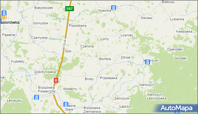 mapa Bombla, Bombla na mapie Targeo