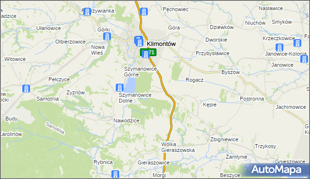 mapa Borek Klimontowski, Borek Klimontowski na mapie Targeo