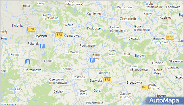mapa Borek Stary, Borek Stary na mapie Targeo