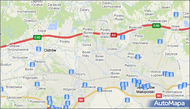 mapa Borek Wielki, Borek Wielki na mapie Targeo