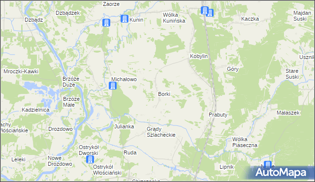mapa Borki gmina Goworowo, Borki gmina Goworowo na mapie Targeo