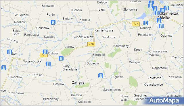 mapa Boronice, Boronice na mapie Targeo