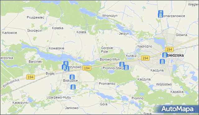 mapa Borowo-Młyn, Borowo-Młyn na mapie Targeo