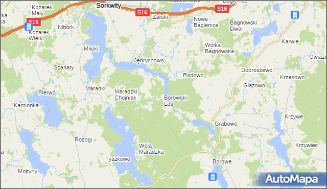 mapa Borowski Las, Borowski Las na mapie Targeo