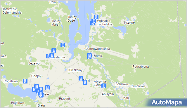 mapa Borsk gmina Karsin, Borsk gmina Karsin na mapie Targeo