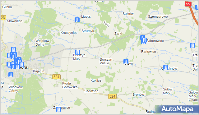 mapa Borszyn Wielki, Borszyn Wielki na mapie Targeo