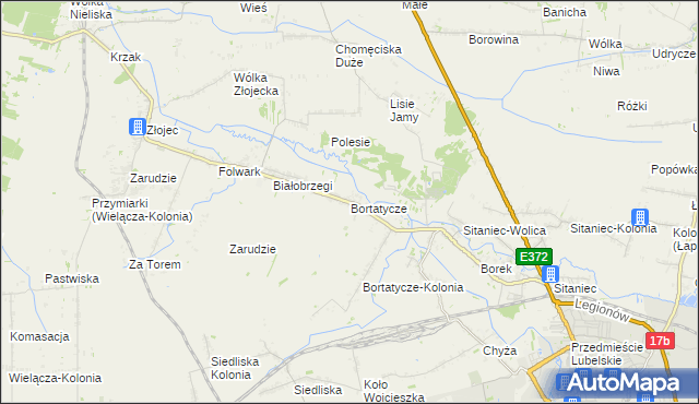 mapa Bortatycze, Bortatycze na mapie Targeo