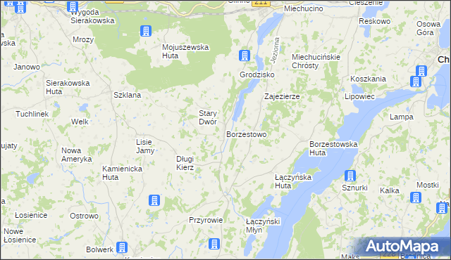 mapa Borzestowo, Borzestowo na mapie Targeo