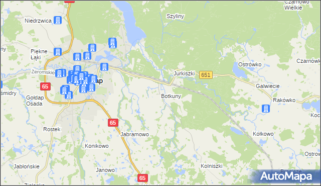 mapa Botkuny, Botkuny na mapie Targeo