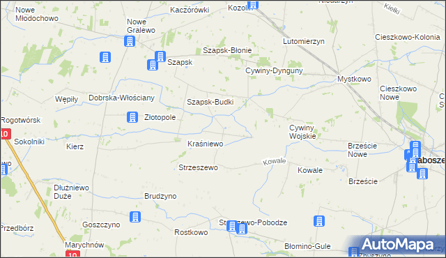 mapa Bożewo gmina Baboszewo, Bożewo gmina Baboszewo na mapie Targeo