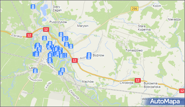 mapa Bożnów, Bożnów na mapie Targeo